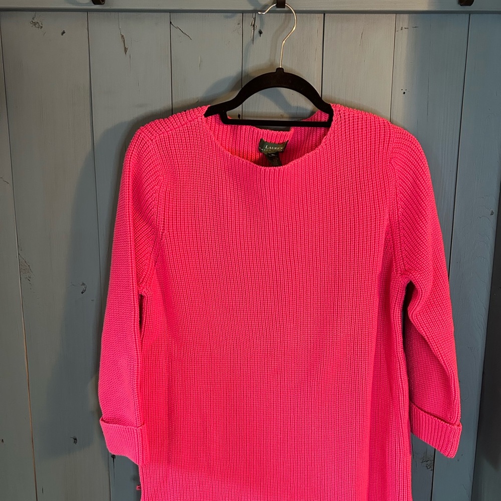 Lauren Ralph Lauren Fuchsia Knit Sweater | Women’s Sz XL